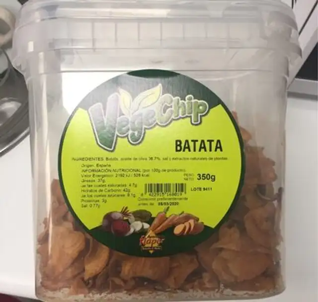 VegeChip nutrition facts table