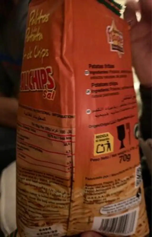 Palochips nutrition facts table