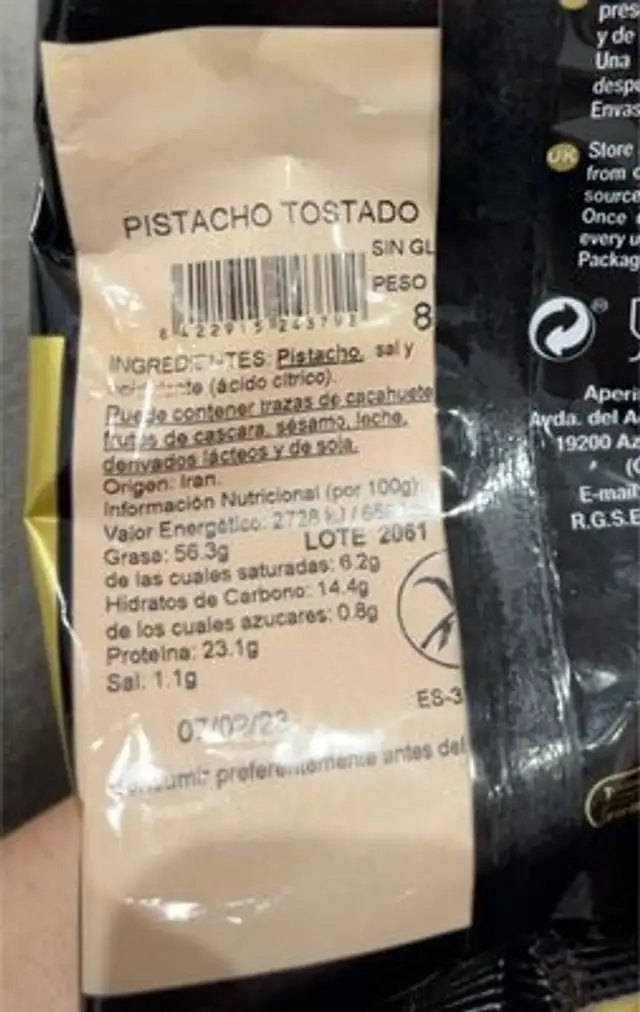 Pistacho tostado