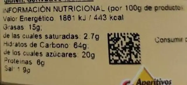 Jumbo cracker nutrition facts table