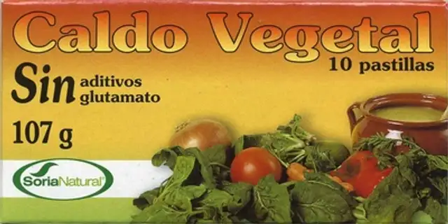 Caldo vegetal sin glutamato front packaging