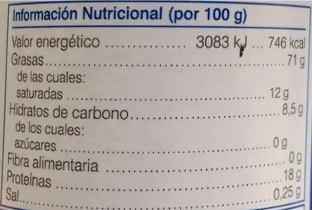 Higabac aceite de higado de bacalao nutrition facts table