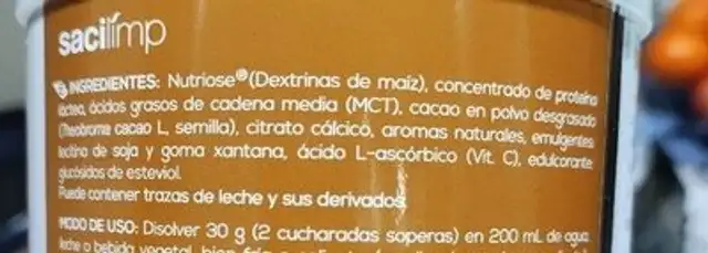 sacilimp ingredients label