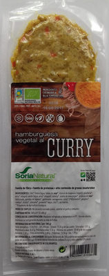 Hamburguesa vegetal al curry
