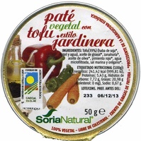 Paté vegetal con tofu estilo jardinera