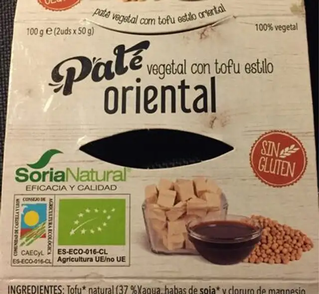 Pate vegetal con tofu estilo oriental