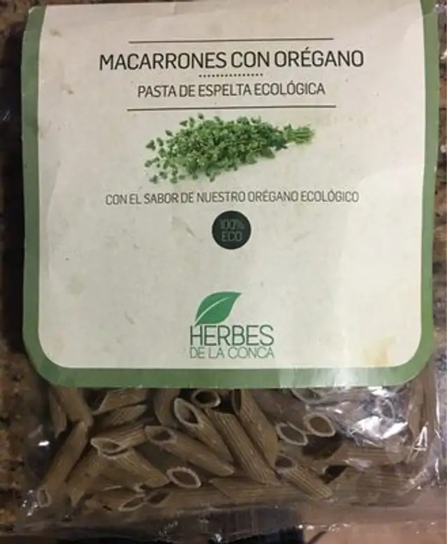 Macarrones con oregano de espelta ecologica