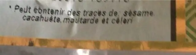 Verveine nutrition facts table