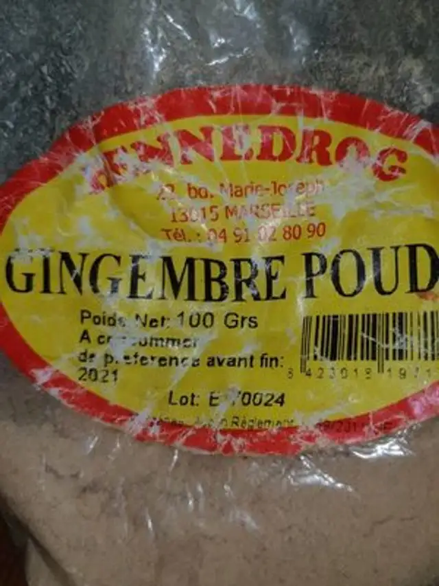 Gingembre Poudre ingredients label