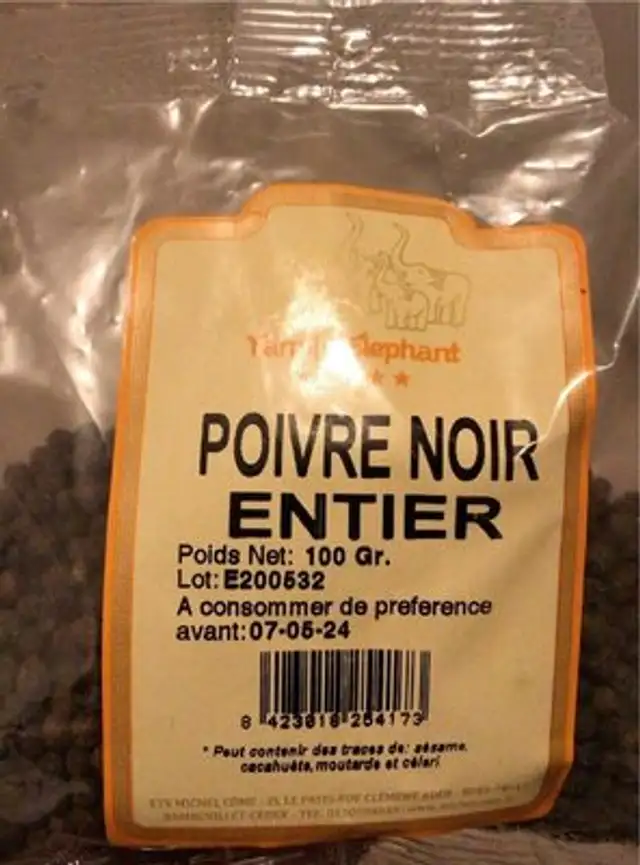 Poivre noir entier