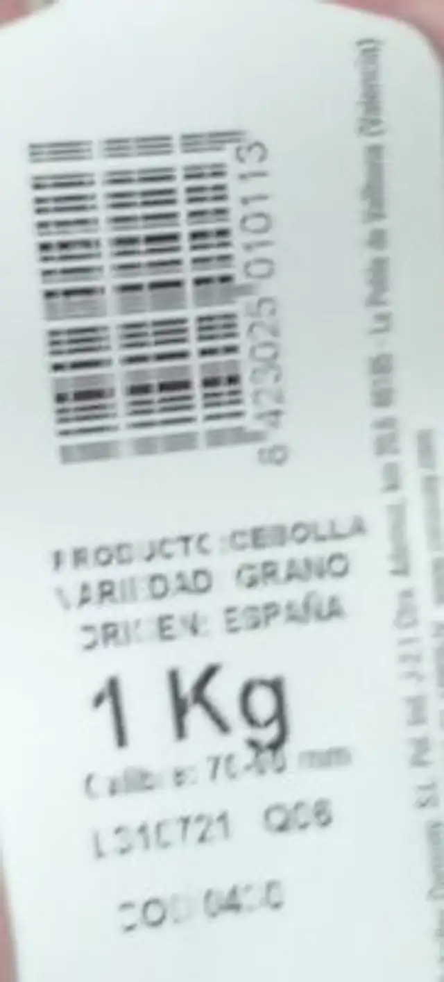 Cebollas nutrition facts table