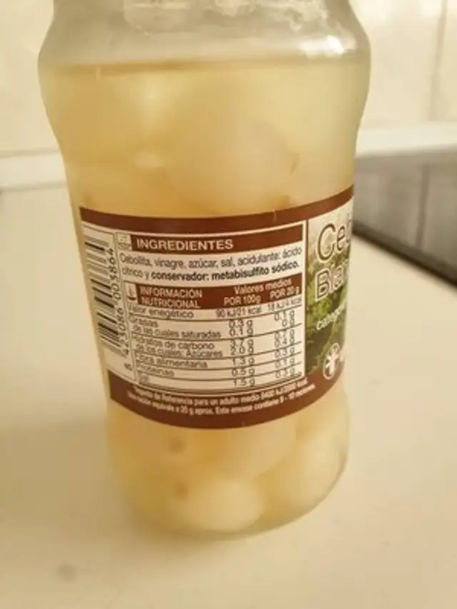 Cebolletas nutrition facts table