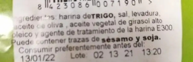 Trencinas ingredients label