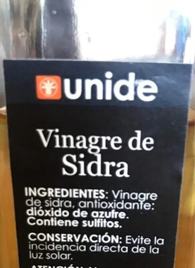 Vinagre de sidra nutrition facts table