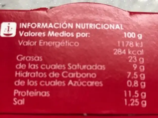 Pate de hugado de cerdo nutrition facts table