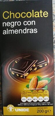 Chocolate negro con almendras