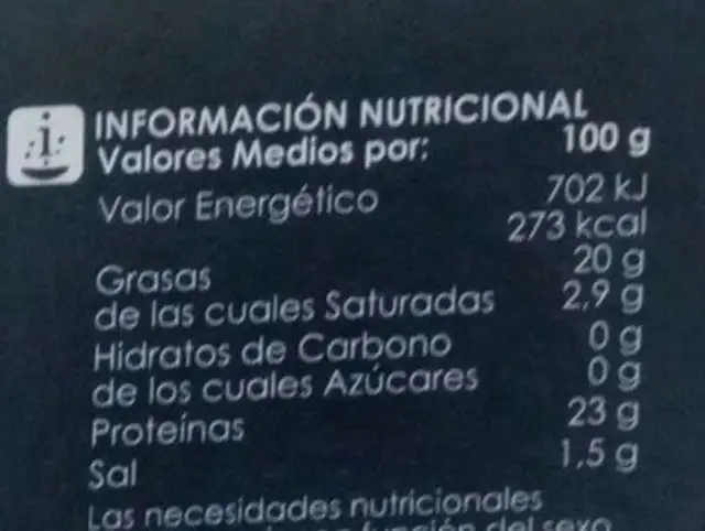 Sardinas en salsa de tomate nutrition facts table