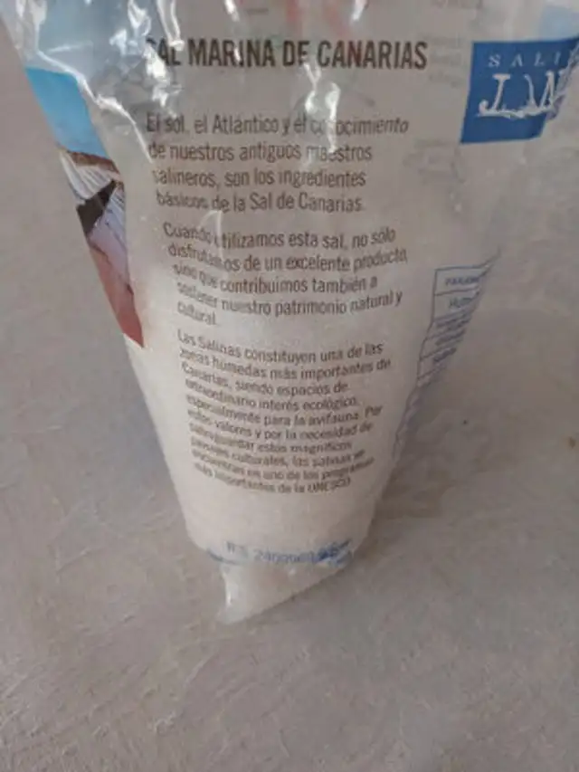 Sal Marina Janubio gruesa ingredients label