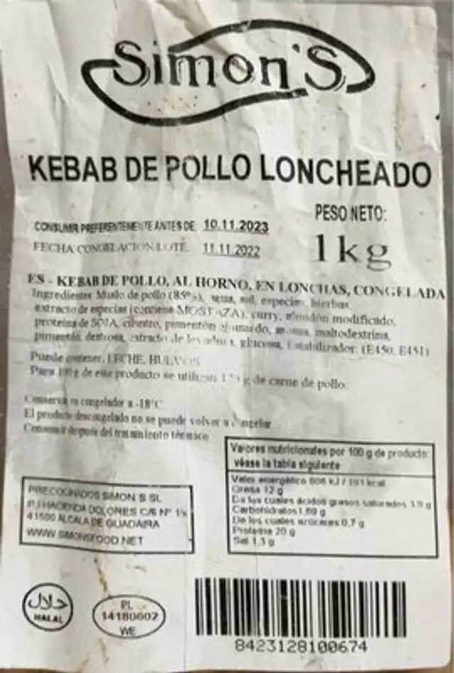 Kebab pollo loncheado