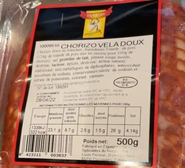 Chorizo vela doux