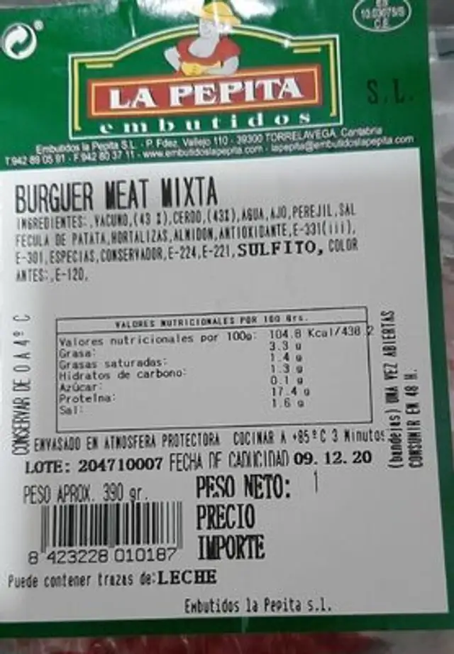 Burger meat mixta