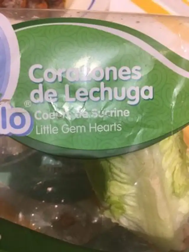 Coeur de sucrine ingredients label