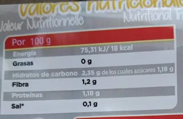 Lechuga salanova nutrition facts table