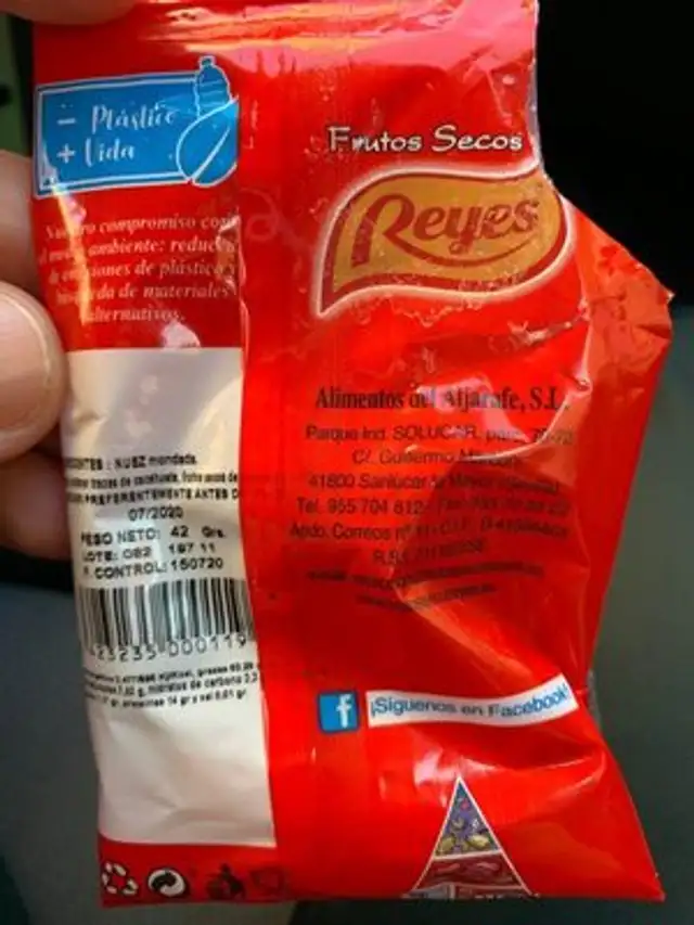 Nueces nutrition facts table
