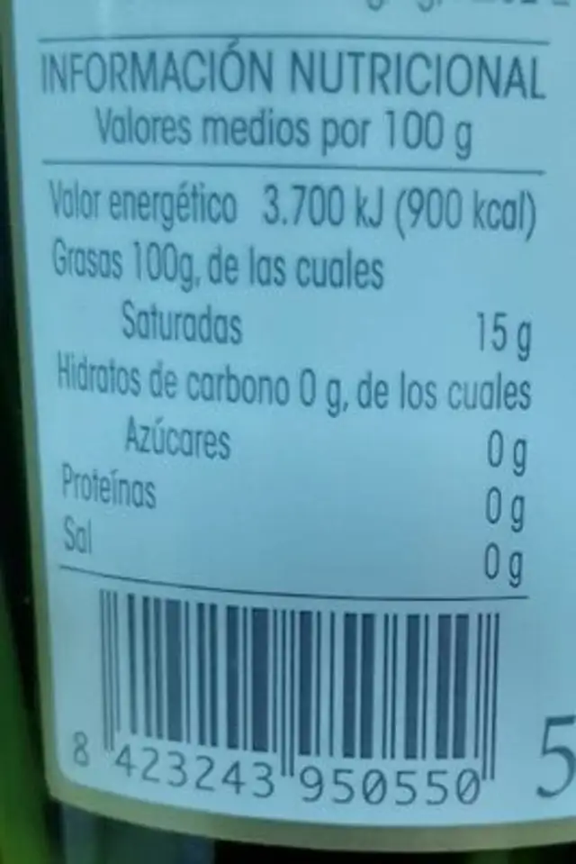 Finca la boquera nutrition facts table
