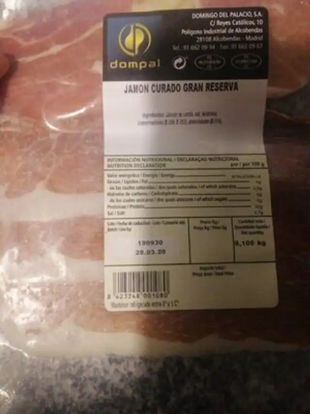 Jamón curado gran reserva