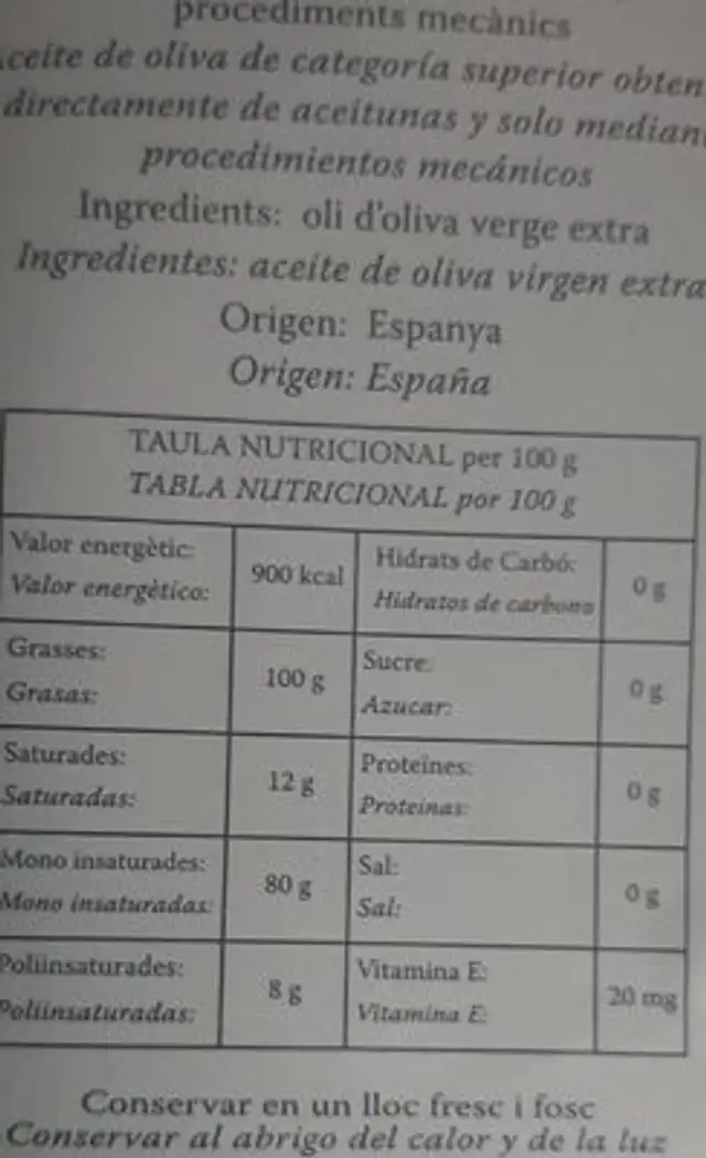 TravAdell nutrition facts table