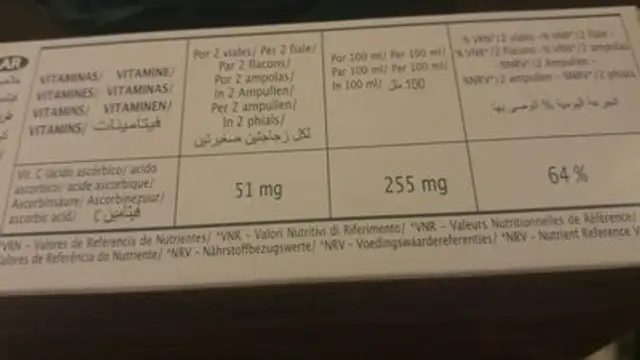 Inmunat ingredients label