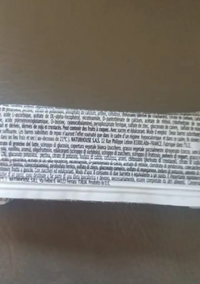 Kiluva Cafe Bar Slimbel ingredients label