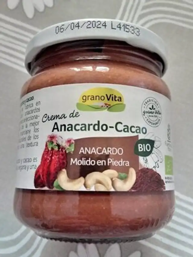 Crema de Anacardo-Cacao ingredients label