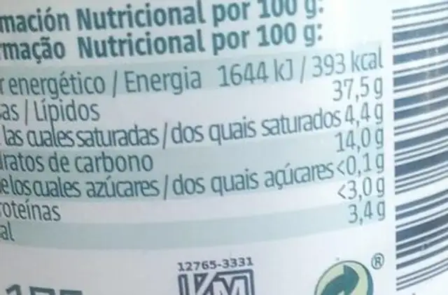 Paté aceitunas negras de Aragón bio nutrition facts table
