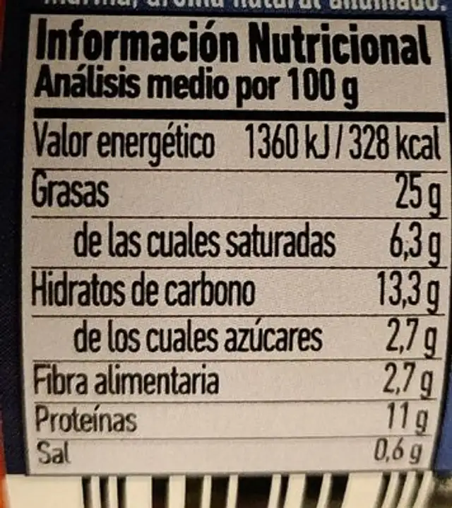 Vegancheese ahumado a base de anacardo sin gluten nutrition facts table