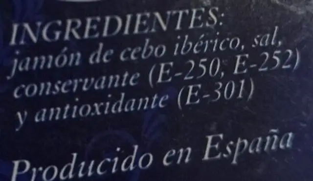 Unknown ingredients label