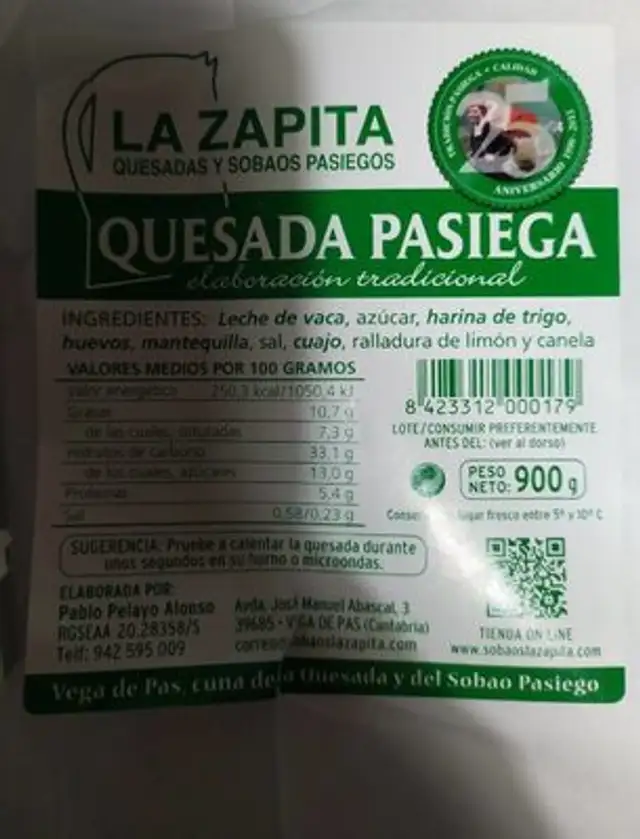 Quesada la zapita nutrition facts table