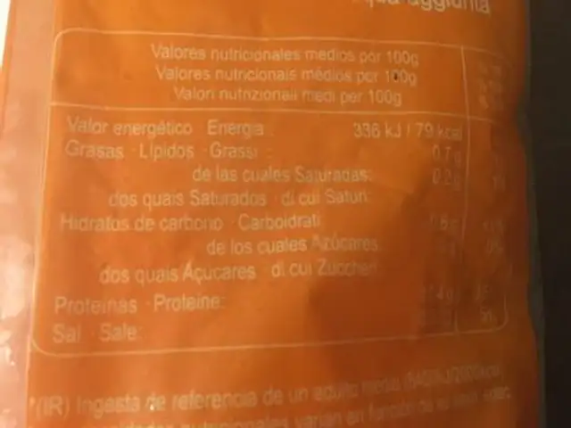 Crevettes surgelees ingredients label