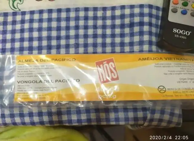 Almeja del pacífico nutrition facts table