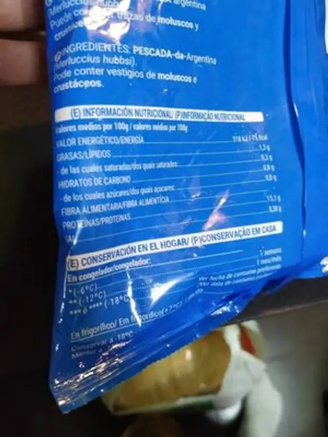 Medallones de merluza argentina nutrition facts table