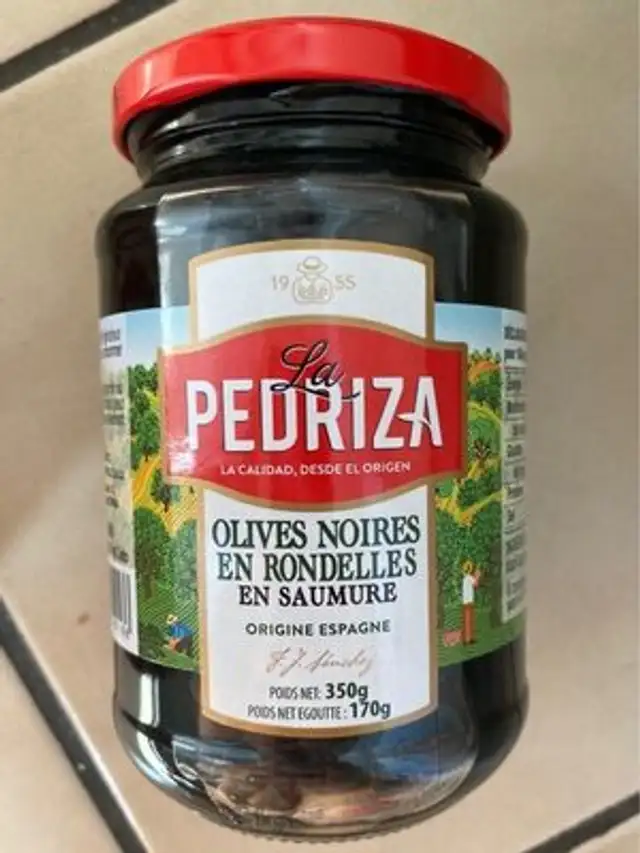 Olives noires en rodelles en saumure