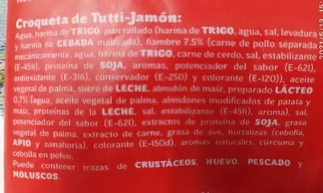 Croquetas tutti-jamon nutrition facts table