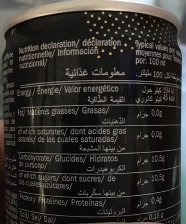 Power Wings nutrition facts table