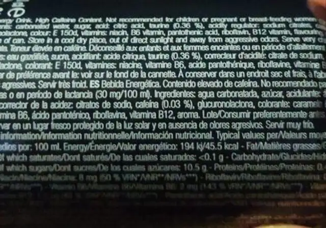 Double seven nutrition facts table
