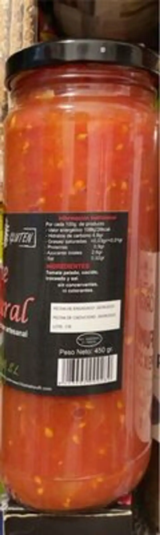 Tomate natural nutrition facts table