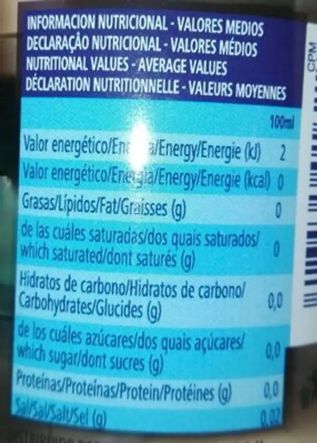 Drink It Gaseosa nutrition facts table