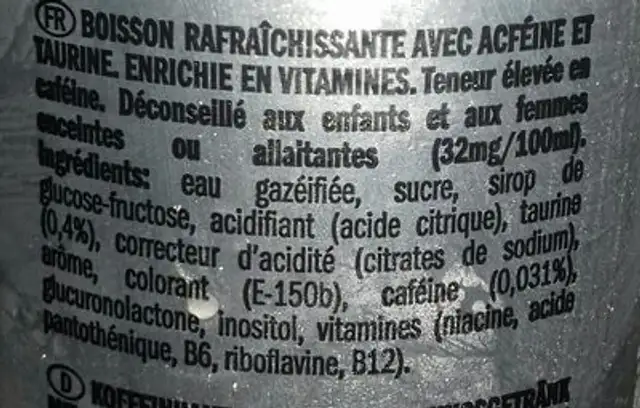 Mega force ingredients label
