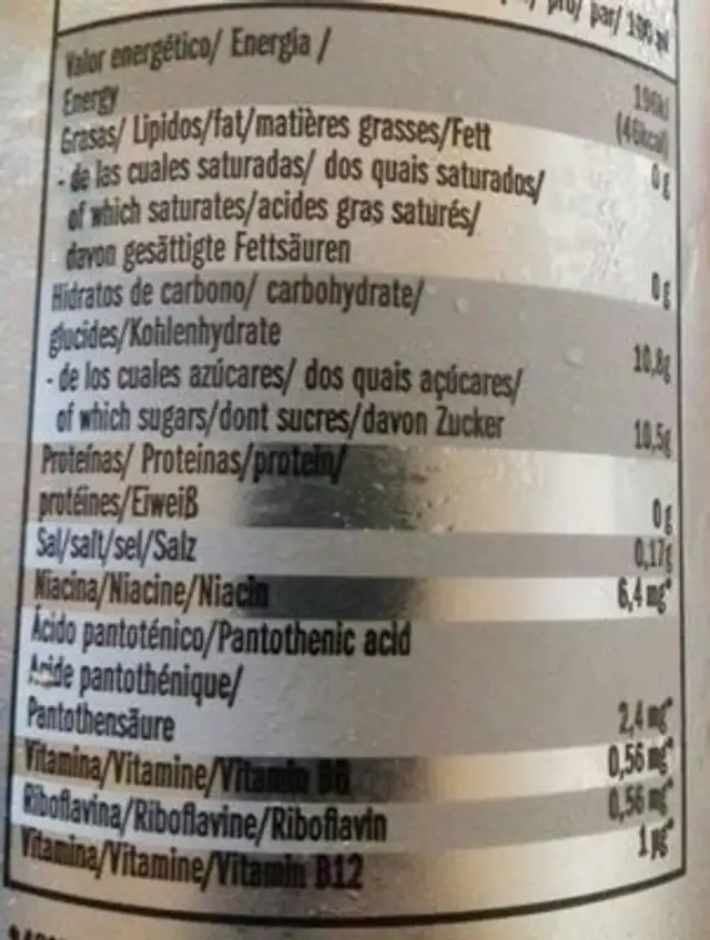 Mega force nutrition facts table