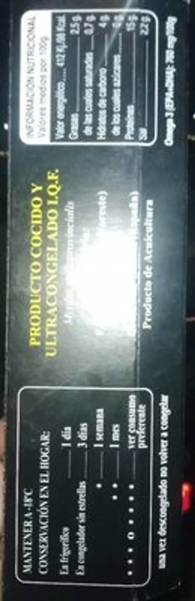 Mejillón Gállego con concha nutrition facts table